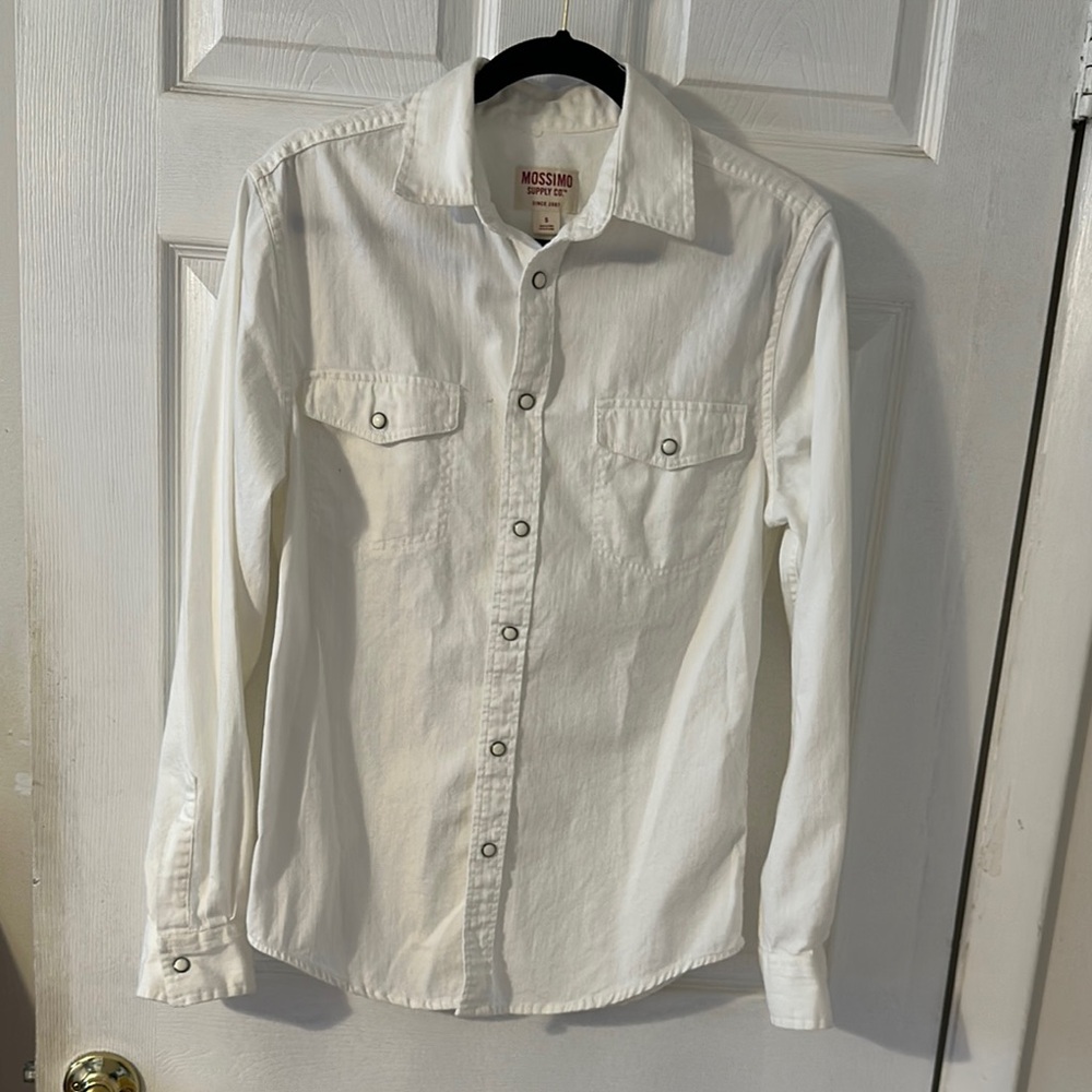 Mossimo Supply Co White Tailored Casual Button Down Shirt